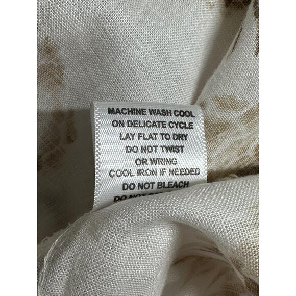 Coral Bay Top Womens 3X Ivory Tan Pineapples Linen Blend Tropical Resort Beach‎ - Picture 8 of 10